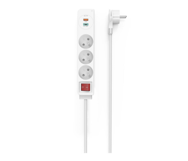 Hama Listwa zasilająca - 3 gniazda, 2x USB-C, USB-A - 1177338 - zdjęcie 2